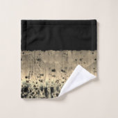 Regal Gold Abstrakt Circles auf Black Badhandtuch Set (Waschlappen)