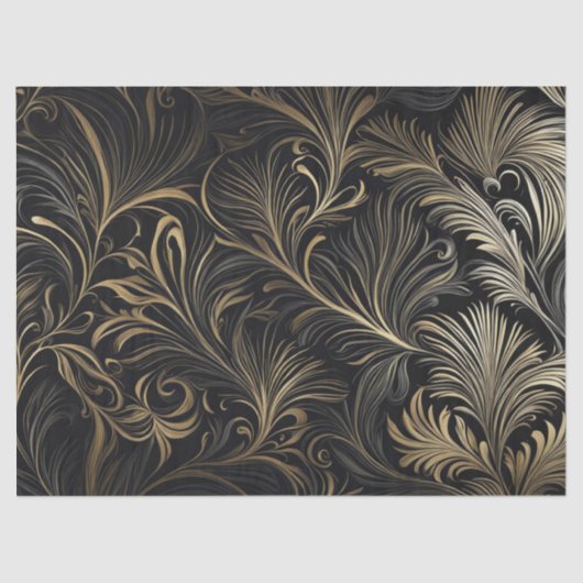 Regal Gold auf Black Decoupage Papier (Vorderseite)