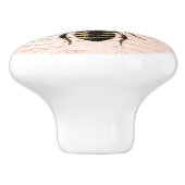 Regal Gold Crown Queen Bee Pink French Handwriting Keramikknauf (Seitenansicht)