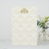 Regal Gold Damask Briefpapier (Stehend Vorderseite)