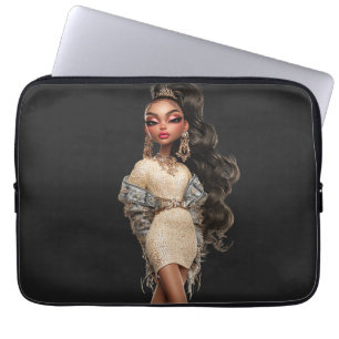 Regal Gold Fashion Portrait Laptop Hülle Laptopschutzhülle