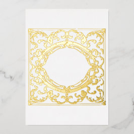 Regal Gold Foil Baroque Rahmen Blank Folieneinladung