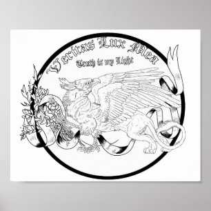 Regal Gold Griffin Coloring Page Poster