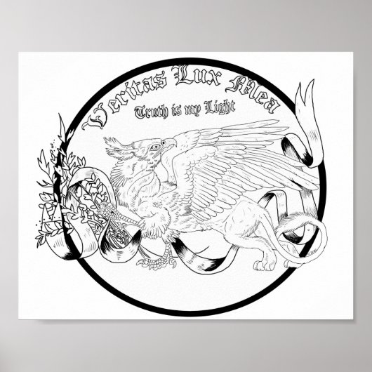 Regal Gold Griffin Coloring Page Poster (Vorne)