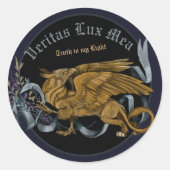 Regal Gold Griffin Runder Aufkleber (Vorderseite)