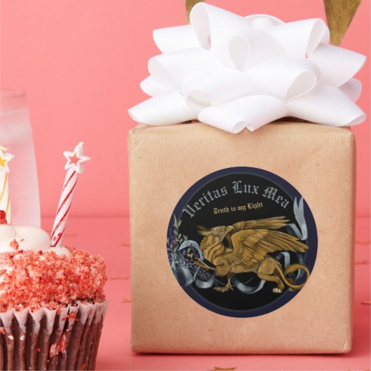 Regal Gold Griffin Runder Aufkleber (Party)