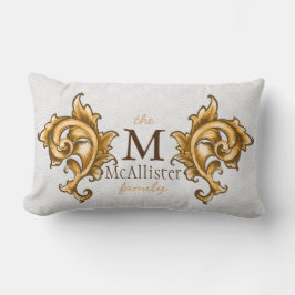 Regal Gold Leaf Laurels Familienname Lendenkissen