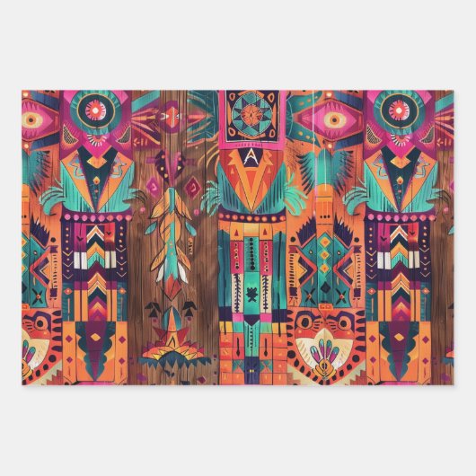 Regal Gold "Legacy of the Sun Empire" Aztec Wrap S Geschenkpapier Set (Vorderseite)