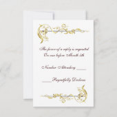 Regal Gold Scroll Ribbon Schwert UAWG Einladung (Rückseite)