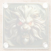 Regal Golden Lion mit intensivem Rot Stare Glasuntersetzer (Rückseite)