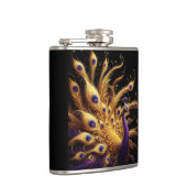 Regal Golden Peacock mit Lila Absturz Flachmann (Rechts)