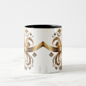 Regal Golden Phoenix Luxury Design Two-Tone Mug Zweifarbige Tasse (Mittel)