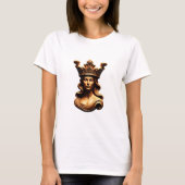 Regal Golden Queen Bust mit Verzierter Krone T-Shirt (Vorderseite)