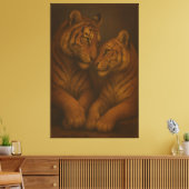 Regal Golden-Tone White Tiger Couple – Museum-Grad Leinwanddruck (Insitu (Wohnzimmer))
