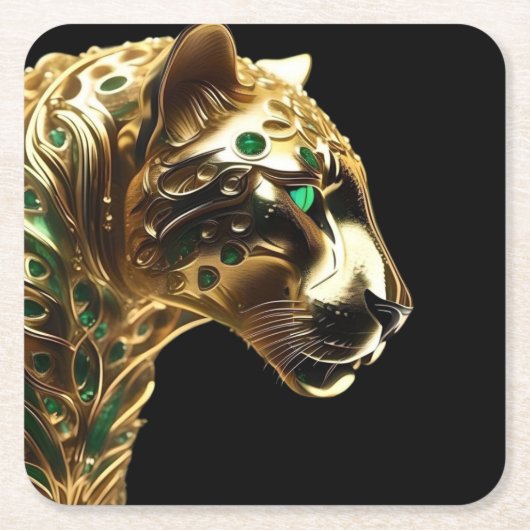 Regal Grace: Der Goldene Jaguar mit den Emeralds Rechteckiger Pappuntersetzer (Vorderseite)