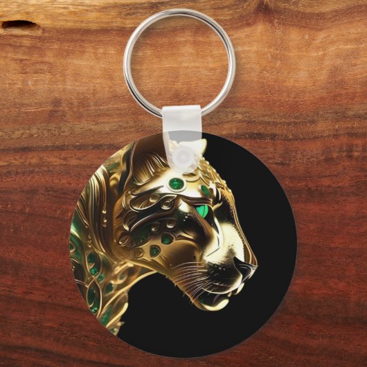 Regal Grace: Der Goldene Jaguar mit den Emeralds Schlüsselanhänger (Vorderseite)