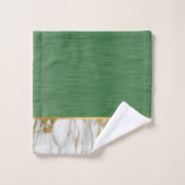 REGAL GREEN MARBLE GOLD BADEZIMMER TOWEL SET (Waschlappen)