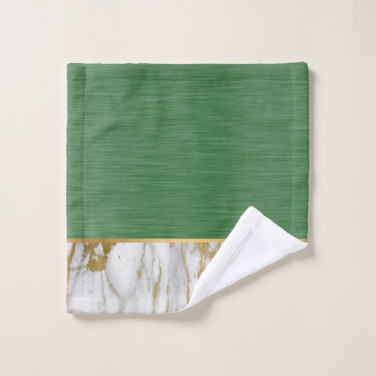 REGAL GREEN MARBLE GOLD BADEZIMMER TOWEL SET (Waschlappen)