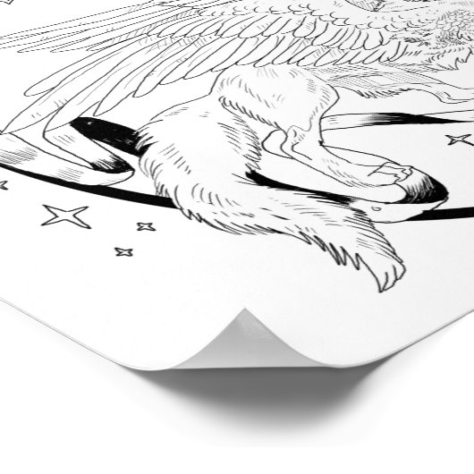 Regal Griffin Coloring Page Poster (Ecke)