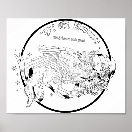 Regal Griffin Coloring Page Poster (Vorne)