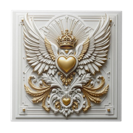 Regal Heart and Eagle Fliese (Vorderseite)