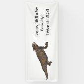 Regal-Horned-Eidechsen-Cartoon Banner (Vertikal)