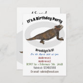 Regal-Horned-Eidechsen-Cartoon Einladung (Vorne/Hinten)