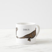 Regal-Horned-Eidechsen-Cartoon Espressotasse (Vorderseite Rechts)