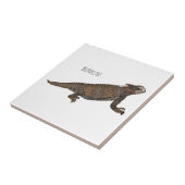 Regal-Horned-Eidechsen-Cartoon Fliese (Seite)