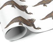Regal-Horned-Eidechsen-Cartoon Geschenkpapier (Rolleneckpunkt)