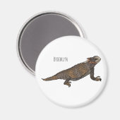 Regal-Horned-Eidechsen-Cartoon Magnet (Vorderseite/Rückseite)