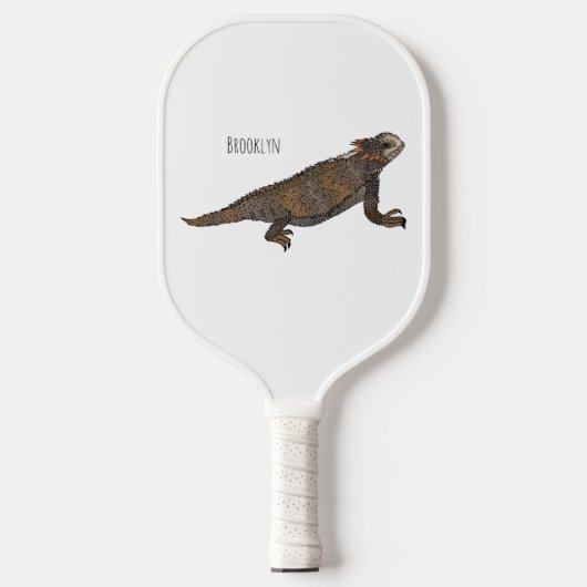 Regal-Horned-Eidechsen-Cartoon Pickleball Schläger (Vorderseite)