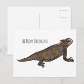 Regal-Horned-Eidechsen-Cartoon Postkarte (Vorne/Hinten)