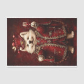 Regal Hund in Rot mit Rotem Wein AW8 Decoupage Seidenpapier (Vorderseite)