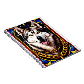 Regal Husky Portrait mit Gold Chain Notizblock (Rechte Seite)