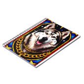 Regal Husky Portrait mit Gold Chain Notizblock (Linke Seite)