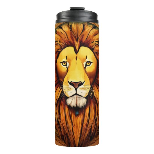 Regal Hydration: Majestic Lion Water Flasche (Vorderseite)