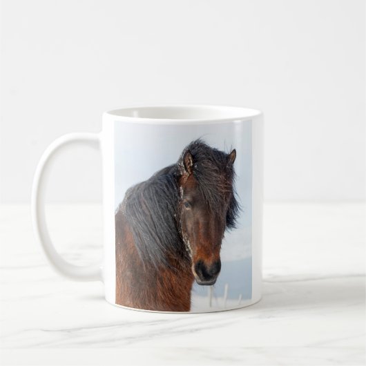 Regal Icelandic Horse Headshot Kaffeetasse (Links)