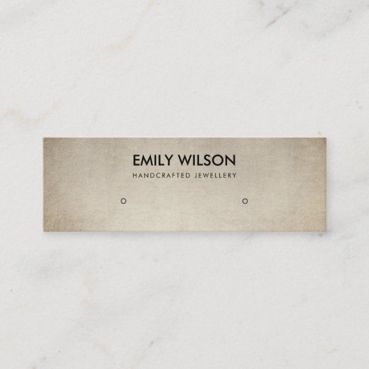 REGAL IMITATS GOLD BROWN STUD EARRING DISPLAY LOGO MINI VISITENKARTE (Vorderseite)