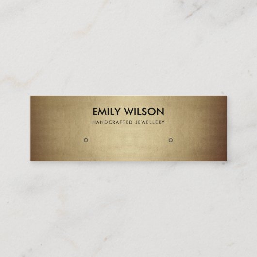 REGAL IMITATS GOLD COPPER STUD EARRING DISPLAY LOG MINI VISITENKARTE (Vorderseite)