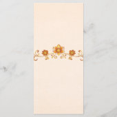 Regal Indian Wedding Menu Card | Gold & Saffron Menükarte (Rückseite)