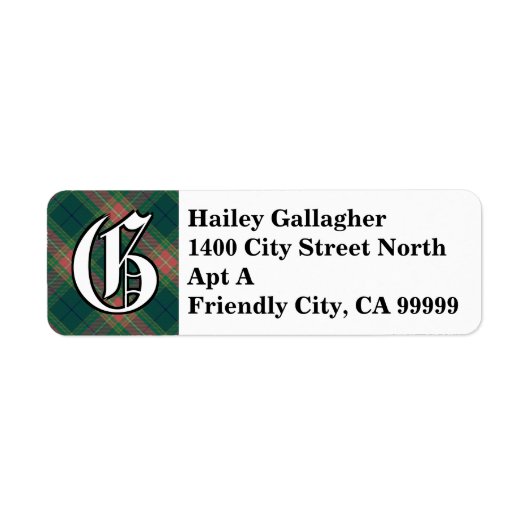 Regal Irish Clan Gallagher Tartan Monogram (Vorne)