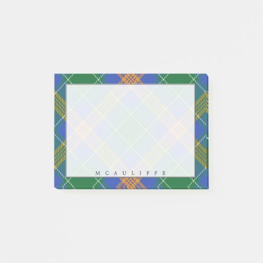 Regal Irish Clan MacAuliffe McAuliffe Tartan Post-it Klebezettel (Vorderseite)