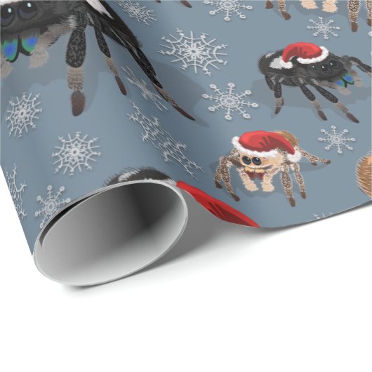 Regal Jumping Spider Phiddipus Regius Holiday Ice Geschenkpapier (Rolleneckpunkt)