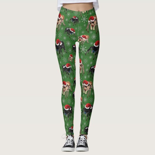 Regal Jumping Spider Phiddipus Regius Holiday Moss Leggings (Vorderseite)