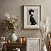 Regal Kahlo Monochrome Portrait Poster