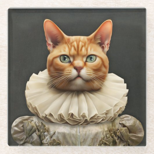 Regal Katze Glasuntersetzer (Vorderseite)