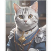 Regal Knight American Shorthair Cat Majestic Aufkleber (Vorderseite)