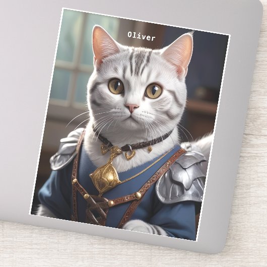 Regal Knight American Shorthair Cat Majestic Aufkleber (Detail)