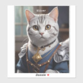 Regal Knight American Shorthair Cat Majestic Aufkleber (Blatt)